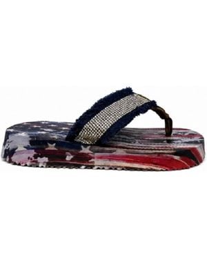 Very G United Frayed Top Flip Flop Sandal - Black