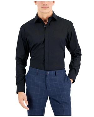 Alfani Dress Shirt Wrinkle Resistant Button Up Formal Fts1550 - Blue