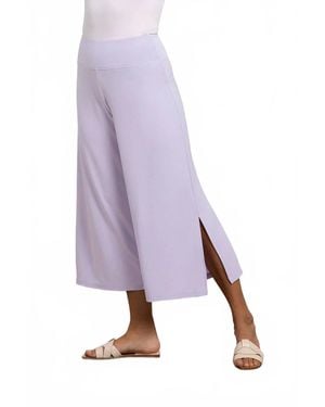 Sympli Side Slit Wide Capri Pant - Purple