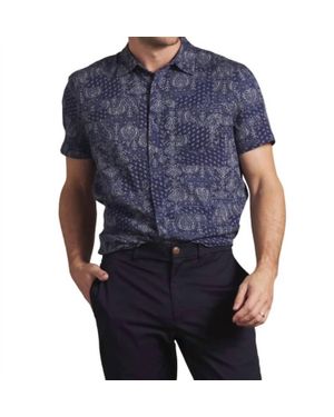 Grayers Printed Textured Cotton Shirt - Blue