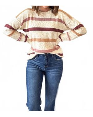 Staccato Oatmeal Rose Sprinkled Crew Neck Sweater - Blue
