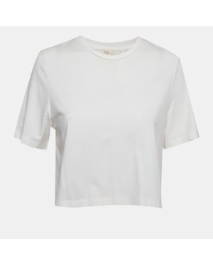 Maje Jersey Round Neck Crop Top - White