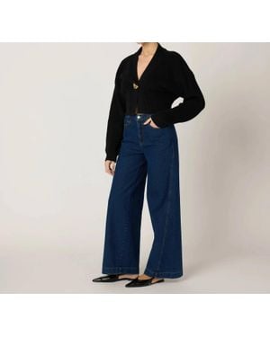 Cleobella Heart V-Neck Sweater Cardigan - Blue