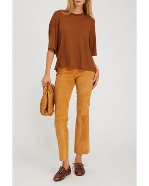 SPRWMN Ankle Flare Pants With Princess Seam - Orange