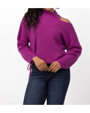 The Sei Open Shoulder Sweater - Purple