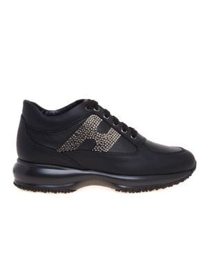 Hogan Interactive H Strass Leather Sneakers - Blue
