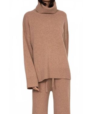 Kathryn Mccarron Charlie Oversized Cashmere Turtleneck Top - Brown