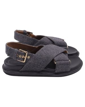Marni Fussbett Slingback Sandals - Black