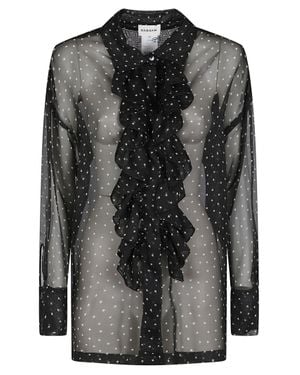 P.A.R.O.S.H. Pioggia Sheer Polyester Shirt - Black