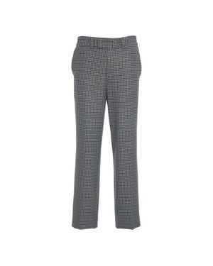 Paolo Pecora Plaid Chinos With Tailored Fit And Side Pockets - Gray