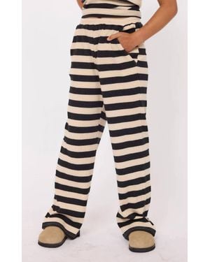 Sadie & Sage Soul Sister Striped Rib Pants - Blue