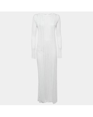 424 Sopho Handmade Knit Long Sleeve Maxi Dress - White
