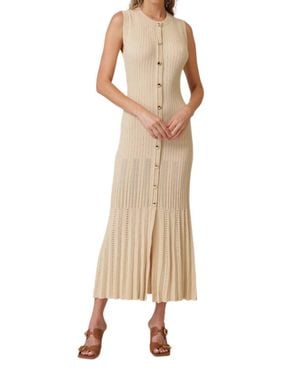 Line & Dot Deliah Midi Dress - Natural