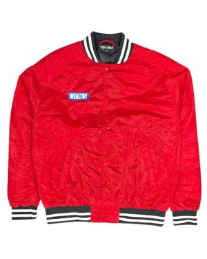 Wealthy Varsity Jacket - Red