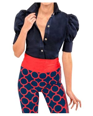 Gretchen Scott Puff Sleeve Top - Blue