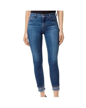 J Brand Mid Rise Crop Skinny Jeans - Blue