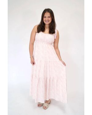 J.Nna Floral Tiered Maxi Dress - Pink