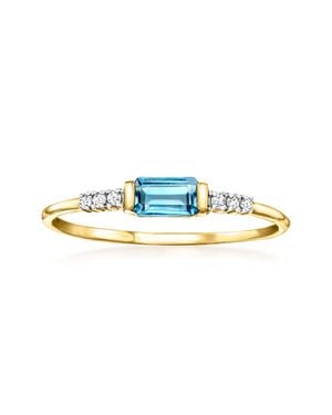 RS Pure By Ross-Simons London Topaz Ring With Diamonds - Blue