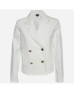 Emporio Armani Denim Double Breasted Cropped Sailor Jacket - Gray