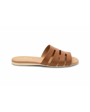 Hogan Valencia Ciabatta Sandals - Black