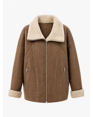 Alaska® Outerwear Genuine Shearling Lamb Leather Jacket - Brown