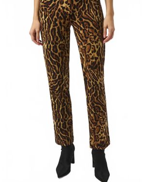Joseph Ribkoff Animal Print Pull-On Straight Leg Pants - Brown