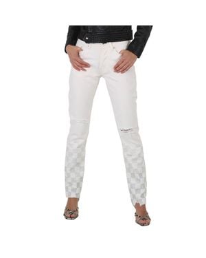 Filles A Papa Embellish Crystal Checkerboard Pants - Black