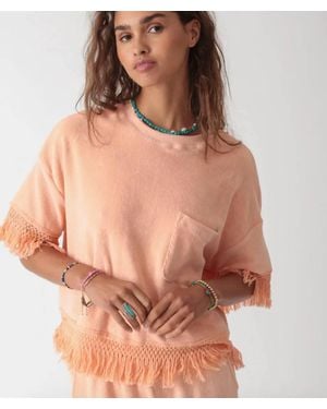 Electric and Rose Ibiza Fringe Top - Brown