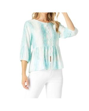 Coco + Carmen Marina Button-Up Top - Blue