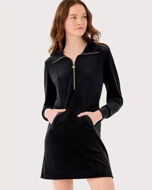 Lilly Pulitzer Eleni Velour Dress - Black