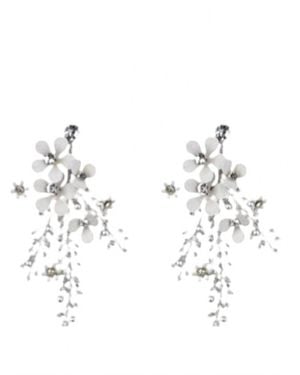 Design by Conception Floral Earrings - White