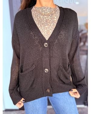 Eesome V-Neck Button Down Cardigan - Purple