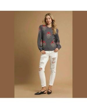 Umgee Rose Sweater - Natural