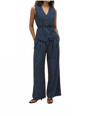 Faithfull the Brand Kaia Chevron Vest - Blue