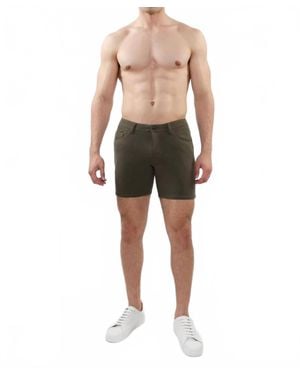 s t e e l e. Jacquard Stretch Knit Jean Short - Natural