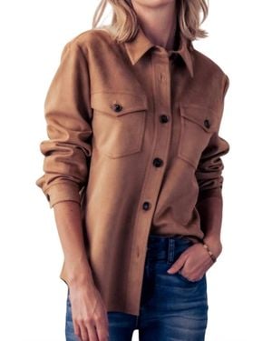 Love Tree Suede Trucker Jacket - Brown