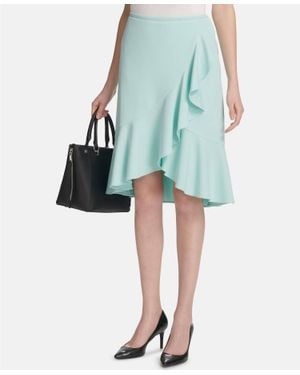Calvin Klein Ruffled Pencil Skirt - Green
