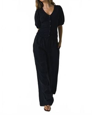 Chaser Brand Abbie V-Neck Blouse - Black