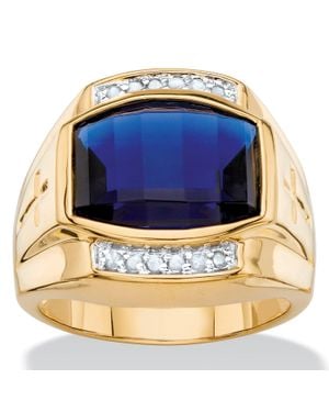 Palmbeach Jewelry 7.61 Tcw Created Sapphire And Diamond-Plated Ring - Blue