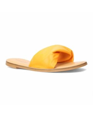 Carrano Diana Leather Slide Sandal - Yellow