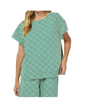 See And Be Seen Short Sleeve Texture Top - Green