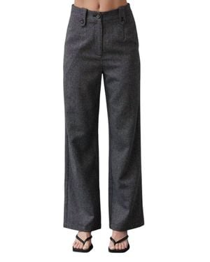 Crescent Clara Wool-Blend Trouser - Black