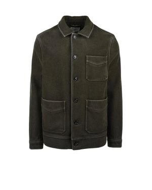 Circolo 1901 Wool Work Jacket With Classic Collar And Structured Silhouette - Green