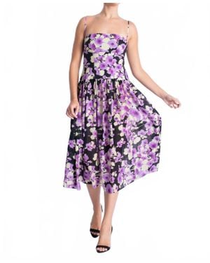 Karina Grimaldi Truman Print Midi Dress - Purple