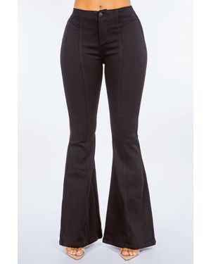 American Bazi High Waist Pull On Flare Jeans - Blue