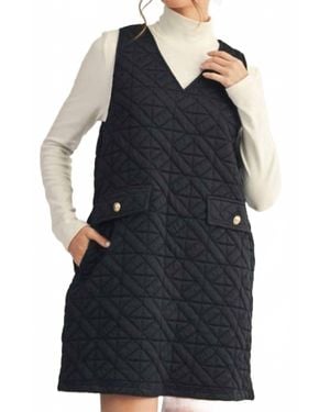 Jodifil Sleeveless Quilted Dress - Black