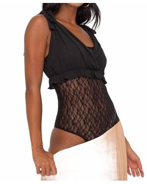 Lush Lace Bodice Bodysuit - Black