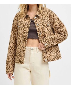 Risen Leopard Button Down Jacket - Natural