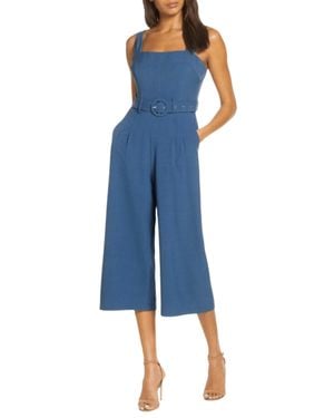 Adelyn Rae Kayle Woven Culottes Jumpsuit - Blue