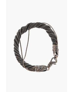 Emanuele Bicocchi Burnished Double Chain Bracelet - Black